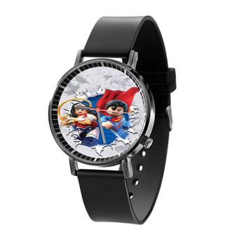 Wonder Woman and Superman lego Quartz Watch Black Plastic With Gift Box