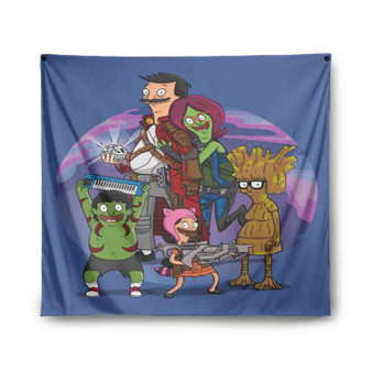 Bob s Burgers as Guardians of the Galaxy Tapestry Polyester Indoor Wall Home Decor