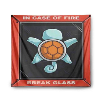 Squirtle Pokemon in Case of Fire Tapestry Polyester Indoor Wall Home Decor