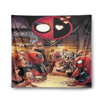 Superhero Drunk Spiderman Deadpool Tapestry Polyester Indoor Wall Home Decor