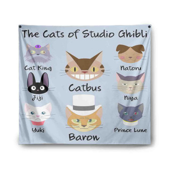 The Cats of Studio Ghibli Tapestry Polyester Indoor Wall Home Decor
