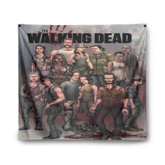 The Walking Dead All Characters With Zombie Tapestry Polyester Indoor Wall Home Decor