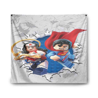 Wonder Woman and Superman lego Tapestry Polyester Indoor Wall Home Decor