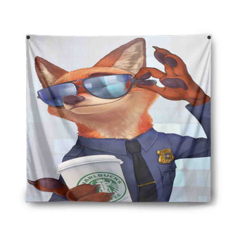 Zootopia Starbucks Coffee Tapestry Polyester Indoor Wall Home Decor