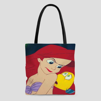 Ariel and Flounder Disney Tote Bag AOP With Cotton Handle