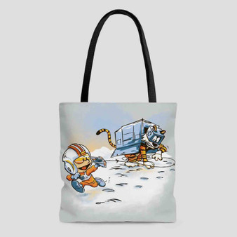 Calvin and Hobbes Star Wars Tote Bag AOP With Cotton Handle
