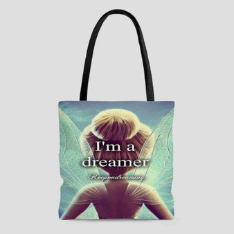 I m a Dreamer Disney Tinkerbell Tote Bag AOP With Cotton Handle