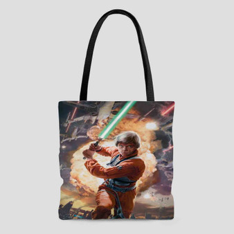 Luke Skywalker Star Wars Tote Bag AOP With Cotton Handle