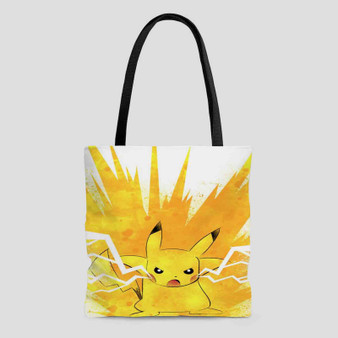 Pikachu Pokemon Angry Tote Bag AOP With Cotton Handle