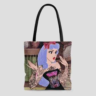 Princess Aurora Punk Disney Tote Bag AOP With Cotton Handle
