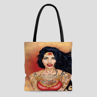 Punk Wonder Woman Tote Bag AOP With Cotton Handle