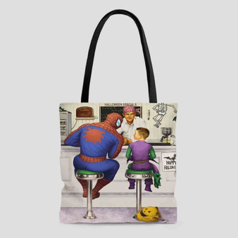Spiderman and Kid Green Goblin Tote Bag AOP With Cotton Handle