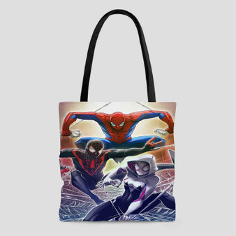 Spiderman Characters Tote Bag AOP With Cotton Handle