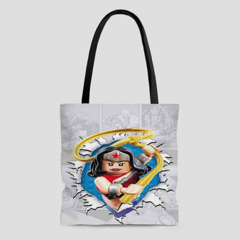 Wonder Woman Lego Tote Bag AOP With Cotton Handle