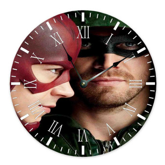 Arrow and The Flash Wall Clock Round Non-ticking Wooden
