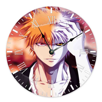 Bleach Face Products Wall Clock Round Non-ticking Wooden