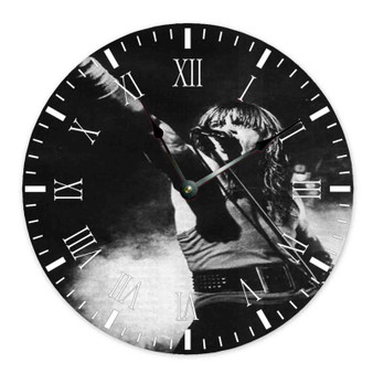 Bruce Dickinson Iron Maiden Wall Clock Round Non-ticking Wooden