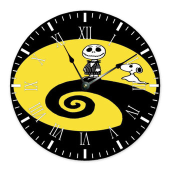 Charlie and Snoopy Skellington Wall Clock Round Non-ticking Wooden