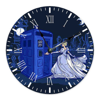 Cinderella Disney Doctor Who Wall Clock Round Non-ticking Wooden