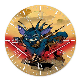 Disney Stitch Star Wars Wall Clock Round Non-ticking Wooden