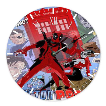 Doctor Who Deadpool Wall Clock Round Non-ticking Wooden