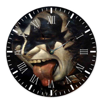 Gene Simmons Kiss Band Wall Clock Round Non-ticking Wooden