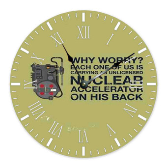 Ghostbusters Quotes Wall Clock Round Non-ticking Wooden