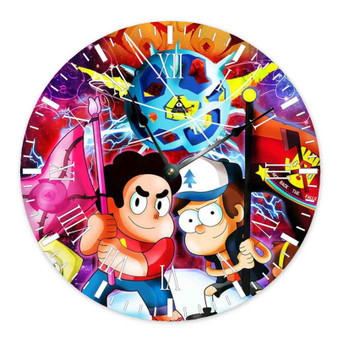 Gravity Falls and Steven Universe Wall Clock Round Non-ticking Wooden