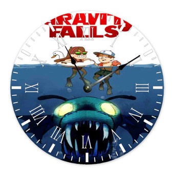 Gravity Falls as Jaws Wall Clock Round Non-ticking Wooden