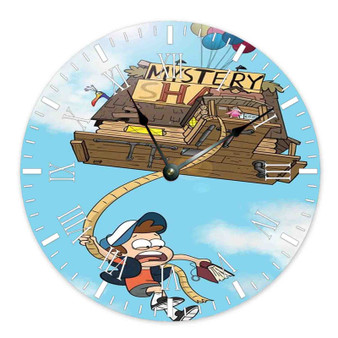 Gravity Falls Up Wall Clock Round Non-ticking Wooden