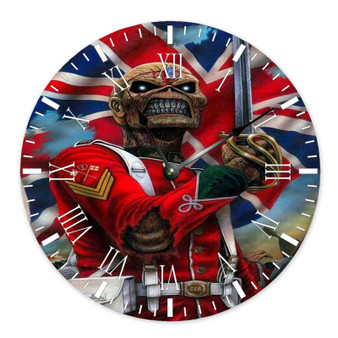 Iron Maiden s Eddie Wall Clock Round Non-ticking Wooden
