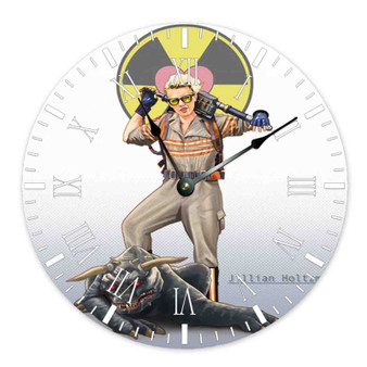 Jillian Holtzmann Ghostbusters Wall Clock Round Non-ticking Wooden