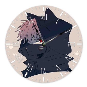 Kaneki Ken Nakigitsune Mask Tokyo Ghoul Wall Clock Round Non-ticking Wooden