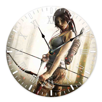 Lara Croft 4 Wall Clock Round Non-ticking Wooden
