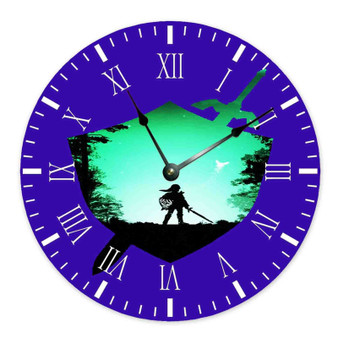 Link The Legend of Zelda Art Wall Clock Round Non-ticking Wooden