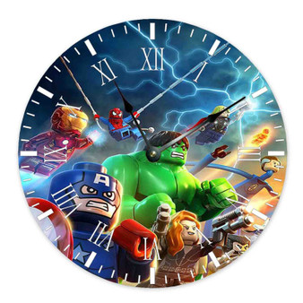 Marvel Superheroes Lego Wall Clock Round Non-ticking Wooden