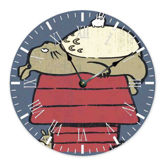 My Neighbor Totoro as Snoopy The Peanuts Wall Clock Round Non-ticking Wooden