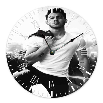 Nick Jonas Art Wall Clock Round Non-ticking Wooden