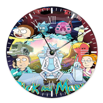 Rick and Morty New Wall Clock Round Non-ticking Wooden