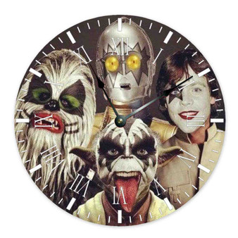 Star Wars as Kiss Band Wall Clock Round Non-ticking Wooden