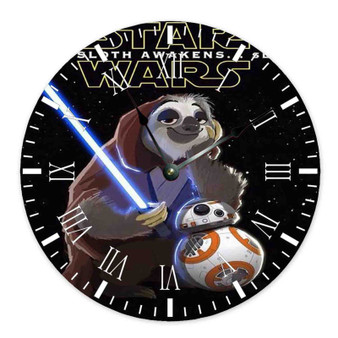 Star Wars Meets Zootopia Wall Clock Round Non-ticking Wooden