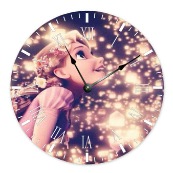 Tangled Rapunzel in The Light Wall Clock Round Non-ticking Wooden