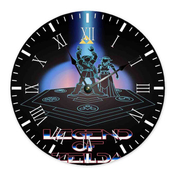 The Legend of Zelda Tron Style Wall Clock Round Non-ticking Wooden