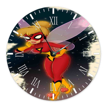 Tinkerbell as Spiderwoman Wall Clock Round Non-ticking Wooden