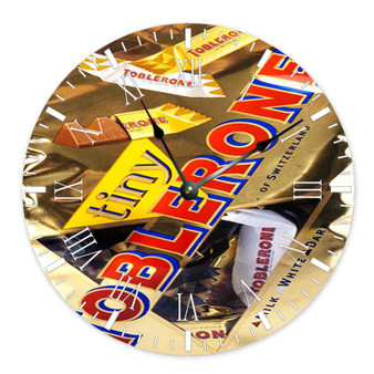 Toblerone Chocolate Wall Clock Round Non-ticking Wooden