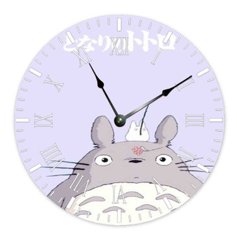 Totoro and Little Totoro Studio Ghibli Wall Clock Round Non-ticking Wooden