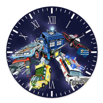 Voltron Legendary Defender Dr Who Wall Clock Round Non-ticking Wooden