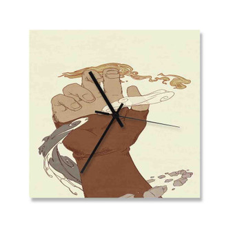 Avatar The Legend of Korra Art Wall Clock Square Wooden Silent Scaleless Black Pointers