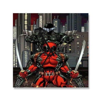 Deadpool Snake Eyes Wall Clock Square Wooden Silent Scaleless Black Pointers