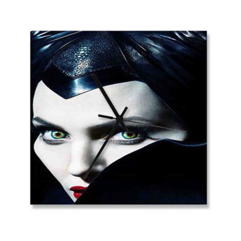 Disney Villain Maleficent Wall Clock Square Wooden Silent Scaleless Black Pointers